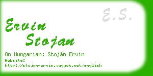 ervin stojan business card